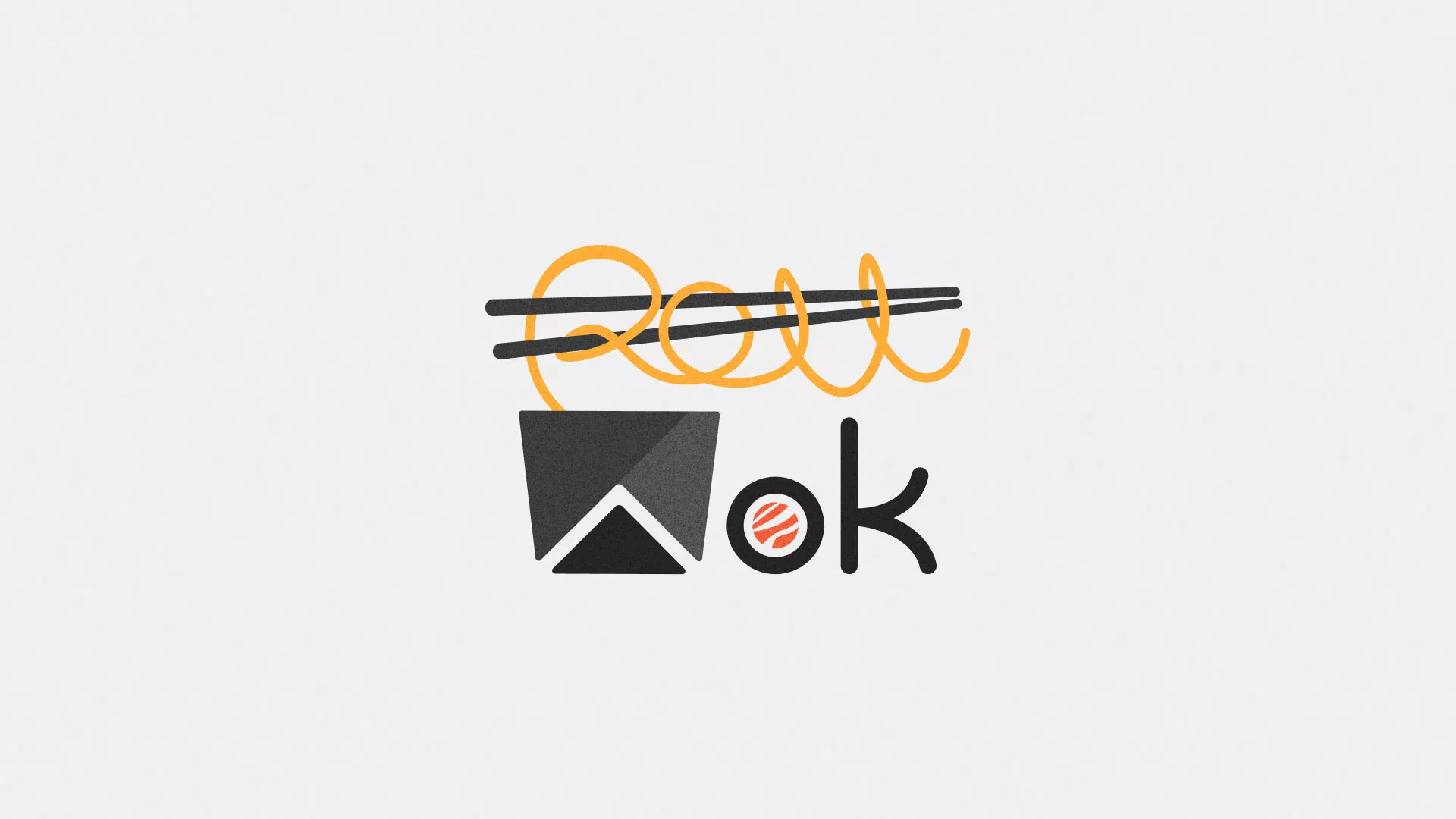 Разработка логотипа суши-бара «Roll Wok Club» в Салаире