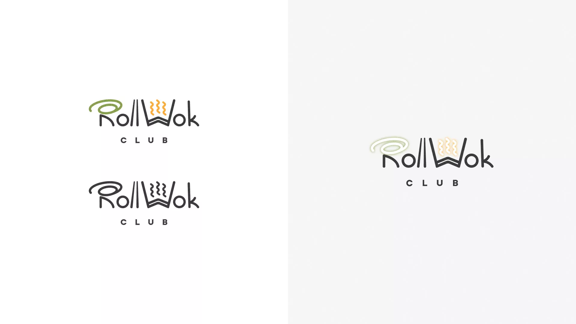 Разработка логотипа и фирменного стиля суши-бара «Roll Wok Club» в Салаире