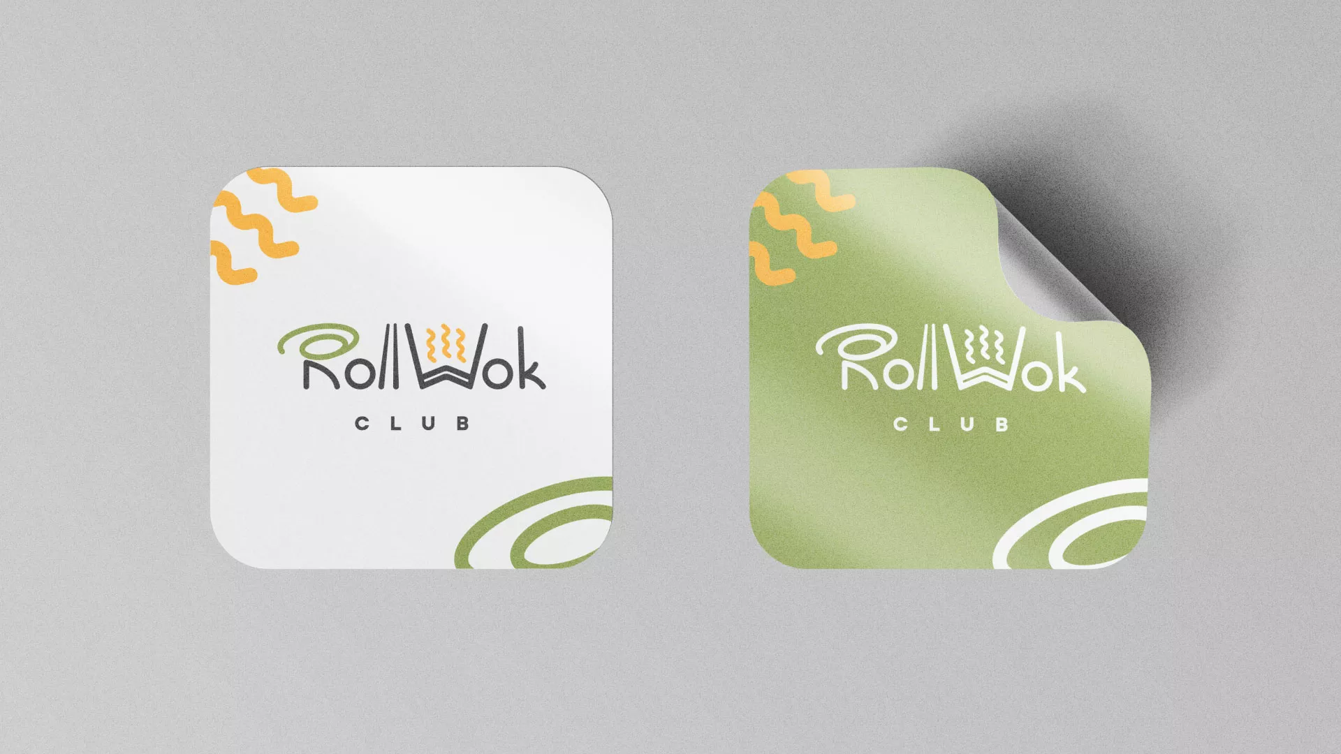 Разработка логотипа и фирменного стиля суши-бара «Roll Wok Club» в Салаире